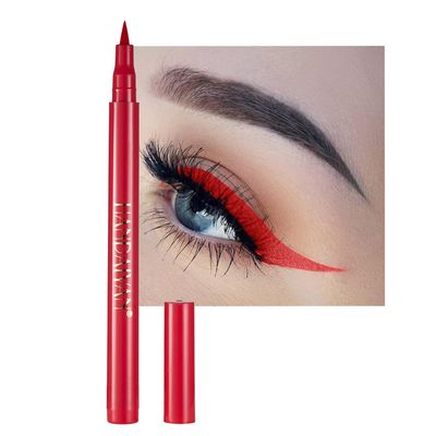 Liquid Vegan Eyeliner, Colorful Neon Eyeliner Pencil, long-lasting, waterproof, smudge proof, sharp tip, quick dry, easy cleansing Makeup Gift for Women (red#1)