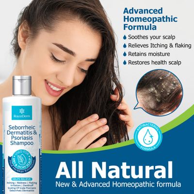 Roycederm Psoriasis Shampoo, Seborrheic Dermatitis Shampoo, Folliculitis Shampoo, Dandruff Shampoo, Scalp Psoriasis &amp; Seborrheic Dermatitis Treatment, Dry Itchy Scalp Treatment