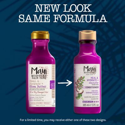 Maui Moisture Heal &amp; Hydrate  Shea Butter Conditioner to Repair &amp; Deeply Moisturize Tight Curly Hair with Coconut &amp; Macademia Oils, Vegan, Silicone, Paraben &amp; Sulfate-Free, 13 fl oz