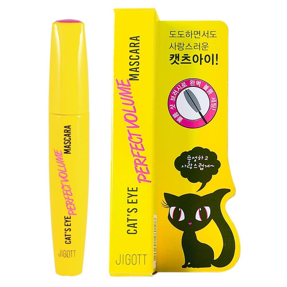 Jigott Cat&#39;s Eye Super Lash Mascara 12g - Long Lashes for Feminine and Charming Look (Perfect Volume Mascara)
