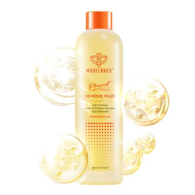 Modelones Nail Polish Remover PleaSCENT Ultra-Powerful Acetone Gel Nail Polish Remover Enriched with Jojoba Oil Nails Removes for Nail Glue Acrylic Dip Powder Nails Remover for Home Salon(8 FL.Oz.)