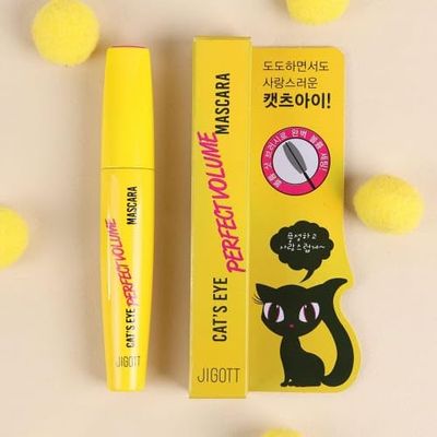 Jigott Cat's Eye Super Lash Mascara 12g - Long Lashes for Feminine and Charming Look (Perfect Volume Mascara)