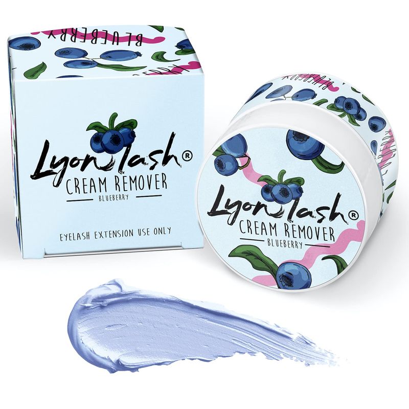 Lyon Lash Pro Gentle Eyelash Extension Cream Remover 15g 0.51fl. oz | Removes Lash Extension Glue Effectively| Low Irritation for Sensitive Skin | Essential Lash Extensions Supplies(Blueberry)