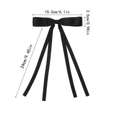 Slevaty Hair Bows Set 12 PCS Ribbon Bowknot Clips and Barrettes with Long Tails for Women and Girls (12 Color Mixing)