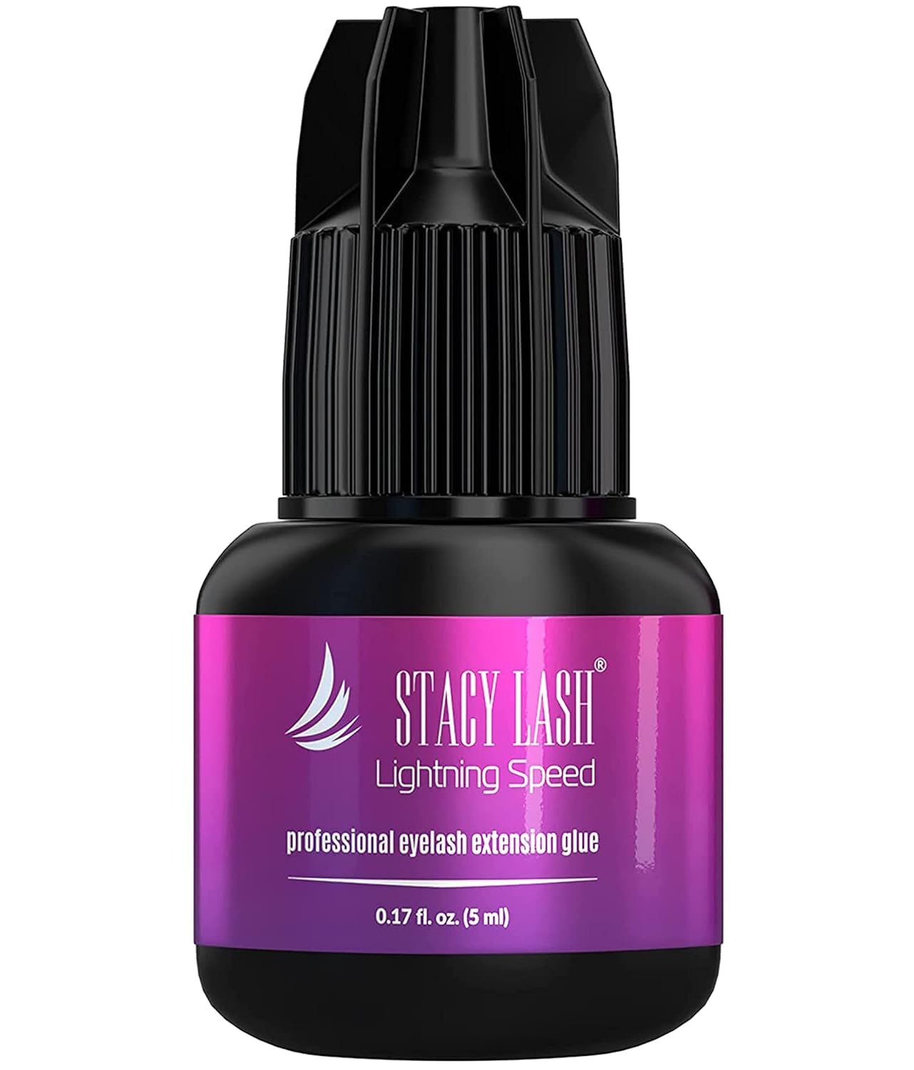 Lightning Speed Eyelash Extensions Glue - Stacy Lash 5ml 0.17 fl.oz  0.3 Sec DryRetention - 6-8 WeeksBlack AdhesiveProfessional Supplies
