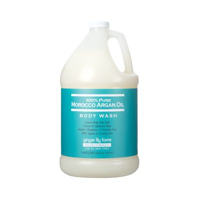 Ginger Lily Farms Salon Formula 100% Pure Morocco Argan Oil Body Wash for All Skin Types, 100% Vegan &amp; Cruelty-Free, 1 Gallon (128 fl oz) Refill