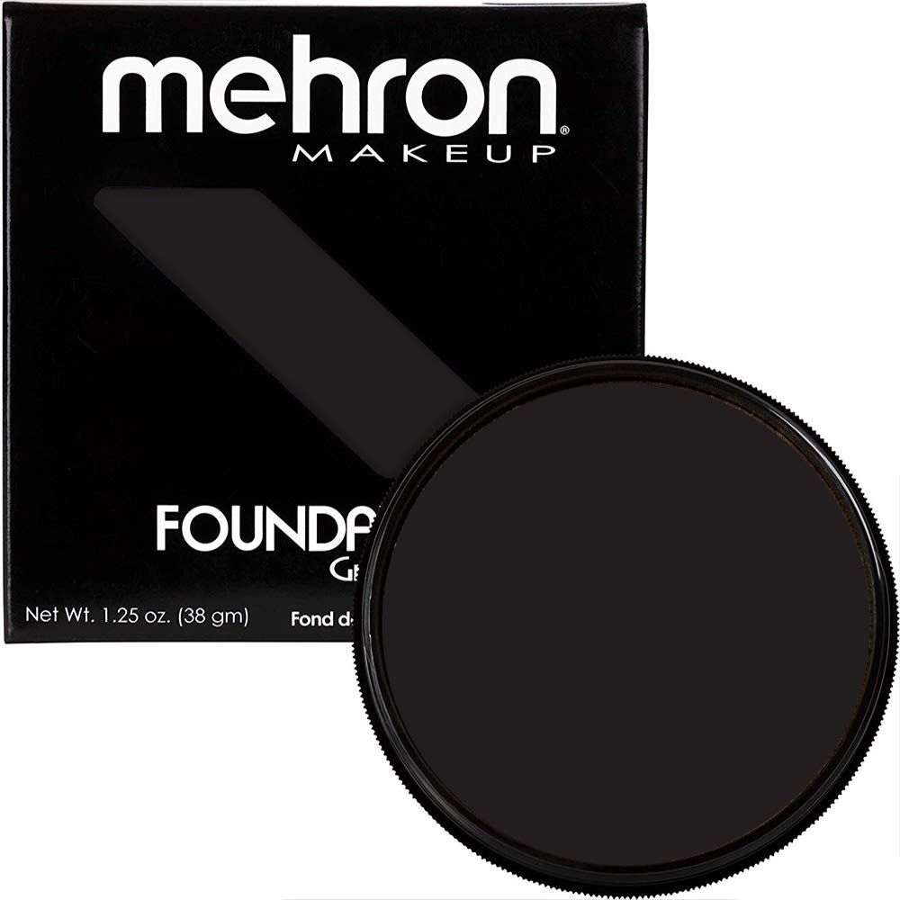 Mehron Makeup Foundation Greasepaint | Stage, Face Paint, Body Paint, Halloween Makeup 1.25 oz (38 g) (BLACK)