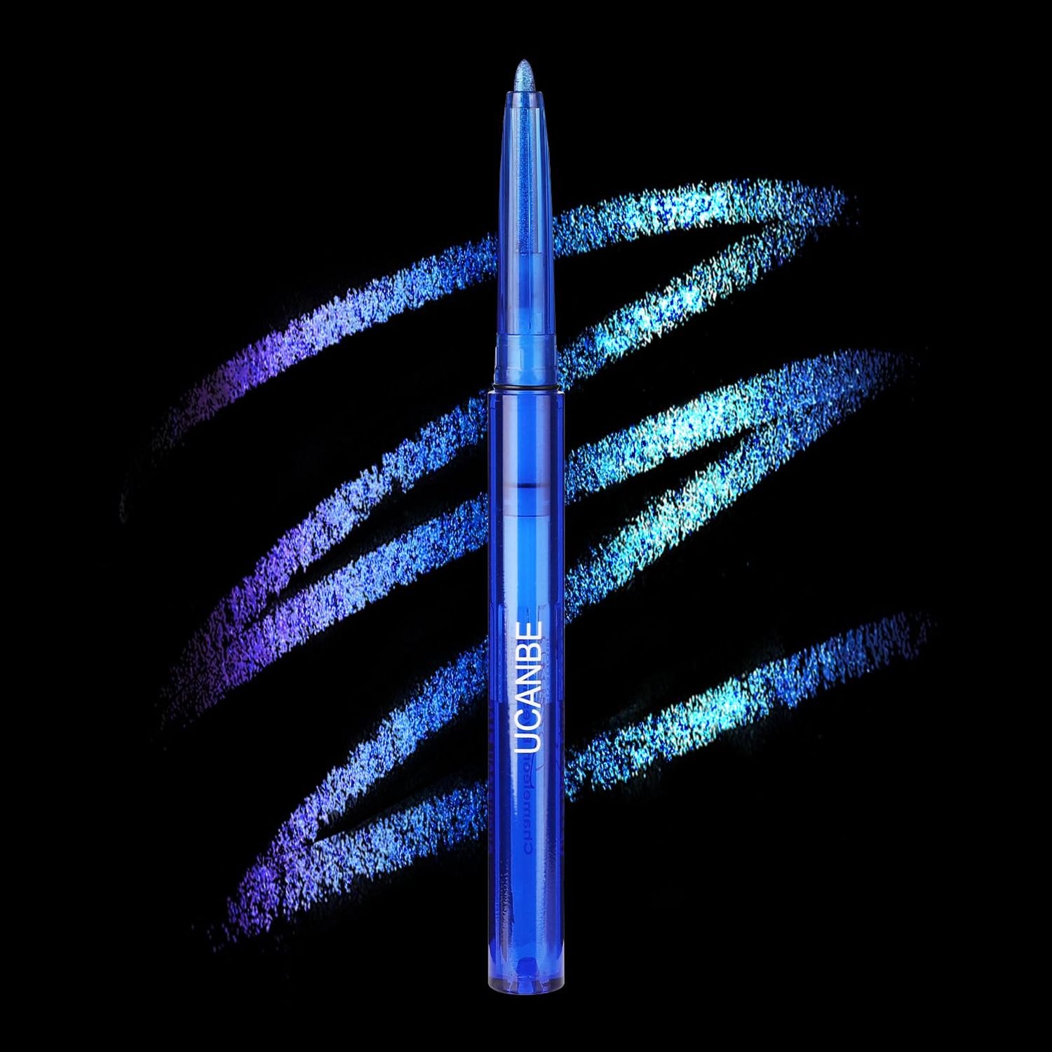 UCANBE Chameleon Eyeshadow &amp; Eyeliner Gel Pencil - Multichrome Shifting Colors Metallic Glitter Eye Makeup,Waterproof Long-Lasting Smudge-Proof Multi-Dimensional Color (Electric Blue to Royal Purple)