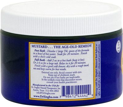 Dr. Singha's Mustard Bath Salts, Therapeutic Bath Detox - Relaxing Bath Soak for Sore Muscles, Restless Nights, Aches, Stress &amp; Tension (8 Ounce)