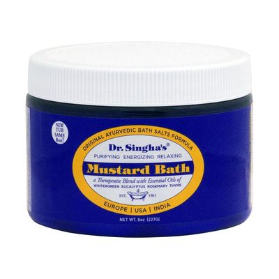 Dr. Singha&#39;s Mustard Bath Salts, Therapeutic Bath Detox - Relaxing Bath Soak for Sore Muscles, Restless Nights, Aches, Stress &amp; Tension (8 Ounce)