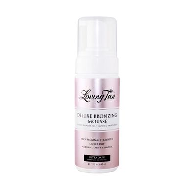 Loving Tan Deluxe Bronzing Mousse, Ultra Dark-Streak Free, Natural looking, Professional Strength Sunless Tanner- Up to 5 Self Tan Applications per Bottle, Cruelty Free, Naturally Derived DHA- 4 FL Oz