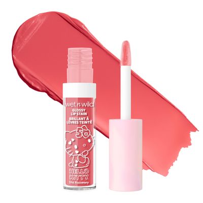 wet n wild Hello Kitty Glossy Lip Stain, Warm Apple Pie Lightly Scented, Nourishing New Glossy Finish Formula, Cruelty-Free &amp; Vegan - So Sweet