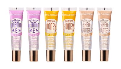 6 PACK Broadway Vita-Lip Gloss 2 Honey  2 SHEA BUTTER  2 Vitamin E Oil by Kiss Cosmetics