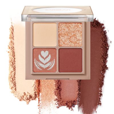CARSLAN 4 Color Eyeshadow Palette Makeup Set, Nude Neutral Eye Makeup, Matte Naked Eyeshadow Palette, Glitter Shimmer Eyeshadow Contour Palette,Great for Travel, 02