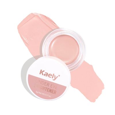 Kaely under Eye Brightener, Conceal Brighten Dark Circles, Color Correcting Pot Concealer for Dark Circles, corrector de ojeras, Waterproof, Vegan Makeup &amp; Cruelty-Free, 01 Light Rose Shimmer