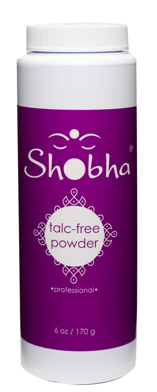 Shobha Professional Talc-Free Powder - Pre-Waxing and Sugaring Body Powder - Natural and Organic Ingredients - Control Under Arm Sweat Post-Wax, 6oz