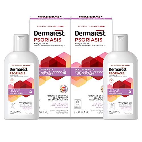 Dermarest Psoriasis Medicated Shampoo and Conditioner, Unscented, Dermatologist Tested, 8 Fl Oz (Pack of 2)