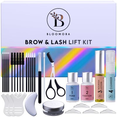 Lash Lift Kit &amp; Eyebrow Lamination Kit, 2-in-1 Solution, At Home Brow Lamination Kit, BeginnerProfessional, Eyelash Lift Kit, Lasts 6-8 Weeks, 15 Applications, DIY Brow  Lash Perm Kit