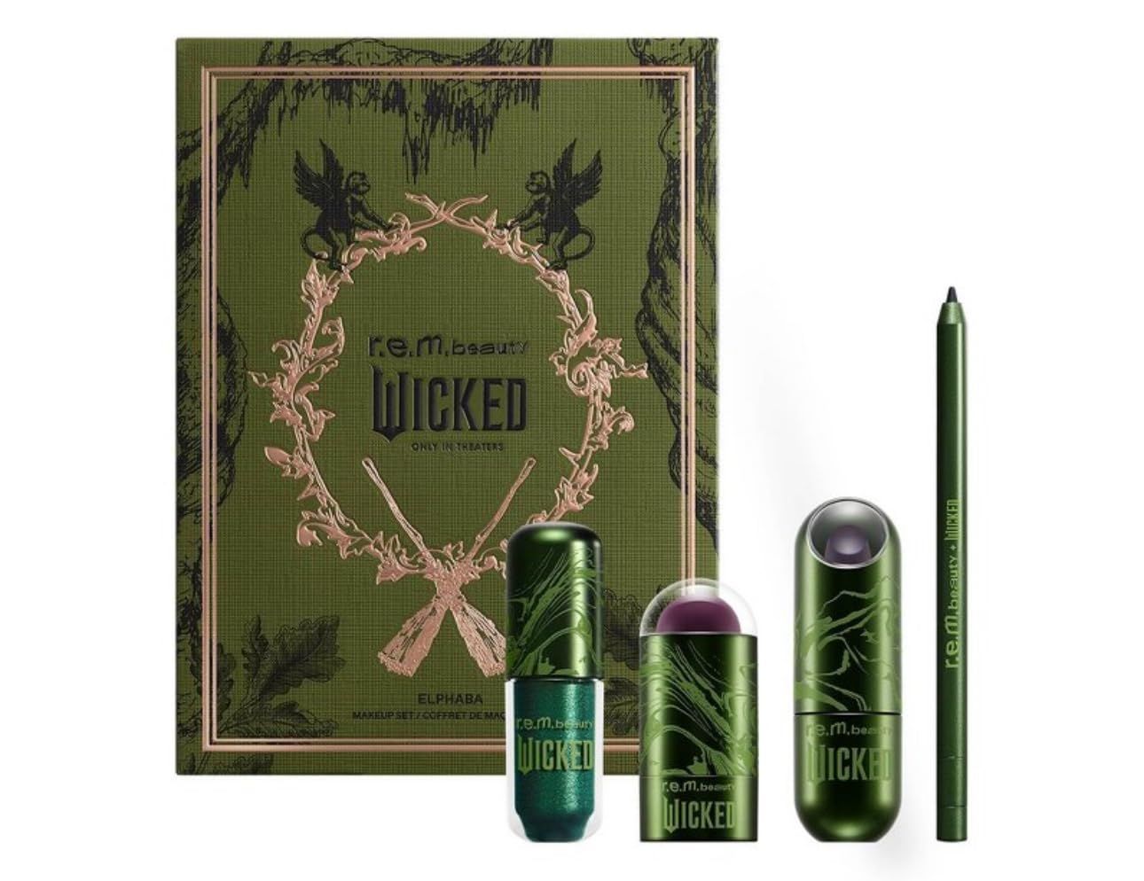 r.e.m. beauty x W.I.C.K.E.D Elphaba Makeup Set  Complimentary Premium Korean Aloevera Sheet Masque