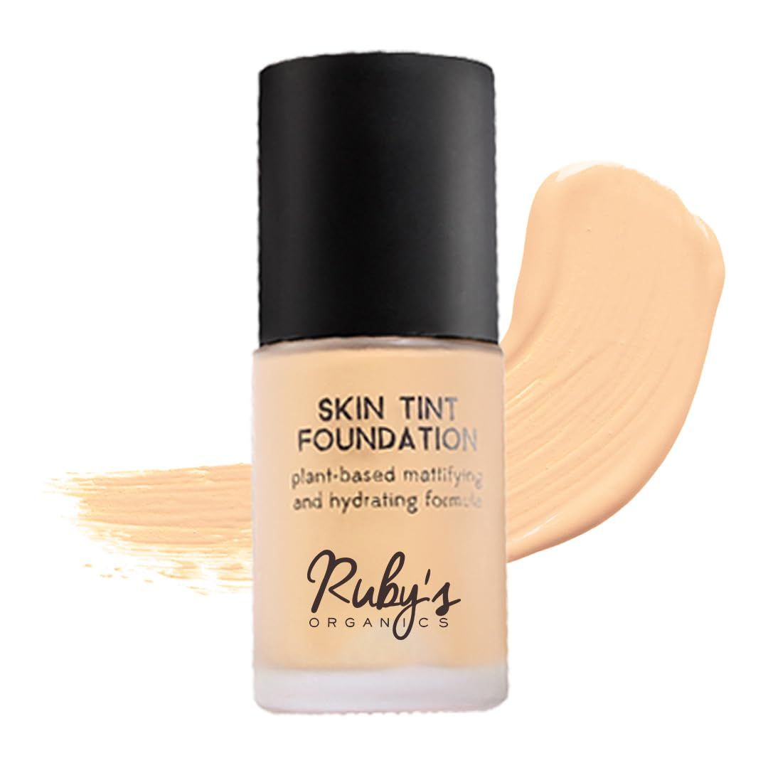 RUBY&#39;S ORGANICS Liquid Foundation | Waterproof Full Coverage Long Lasting | Matte &amp; Poreless, Full Coverage Blendable Normal to Oily Skin | Paraben and Synthetic Free| Shade LM 01.5, 30 ML