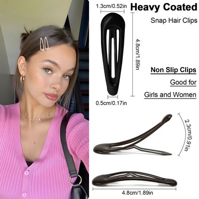 GKETN Snap Hair Clips for Women Water Drop Non Slip Hair Barrettes Heavy Coated Metal Hair Clips Accessory Mixed Color 20 PCS 1.89"