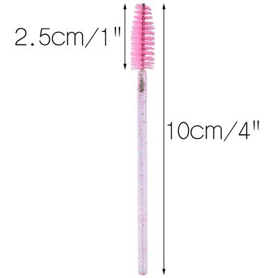 G2PLUS 300PCS Crystal Eyelash Brushes, Pink Disposable Mascara Wands Makeup Applicator, Adjustable Lash Spoolies for Eyelash Extensions and Eyebrow Brush