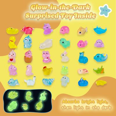 Bath Bombs for Kids with Toy Inside, 30 PCS Natrual and Organic Bubble Bath Bombs with Glow-in-The-Dark Surprise Inside, Perfect Handmade Birthday Halloween Christmas Gift for Boys and Girls.