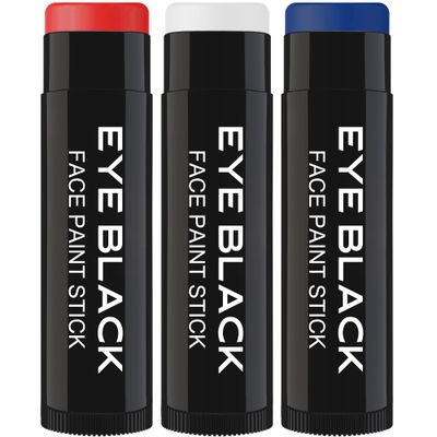 DALVGFN TRI-COLOR EYE BLACK STICK, Anti-Glare Eye Black For Baseball Football Softball Lacrosse, Sweat-Proof Eye Black Grease Paint For Adults Kids, Smooth &amp; Long Lasting, Rich Full Coverage Color