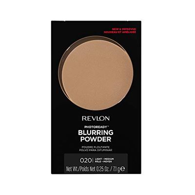 Revlon Face Powder, PhotoReady Blurring Face Makeup, Longwear Medium- Full Coverage with Flawless Finish, Shine &amp; Oil Free-Fragrance Free, 020 Light Medium, 0.30 Oz