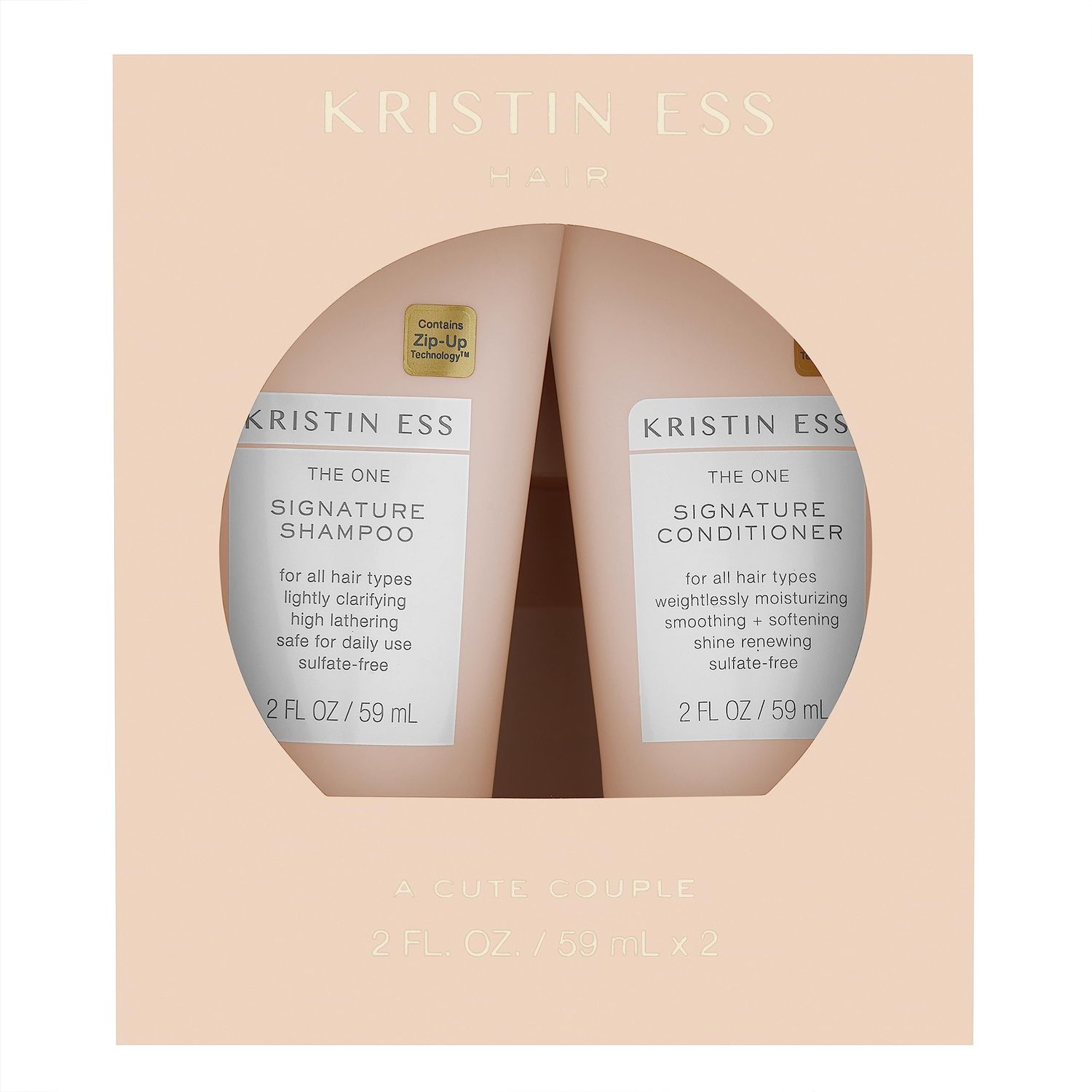 Kristin Ess Signature Travel Size Salon Shampoo  Conditioner Set for Moisture, Softness  Shine - Anti Frizz  Lightly Clarifying - Sulfate Free, Vegan  Safe for Color Treated Hair - Mini Travel Set