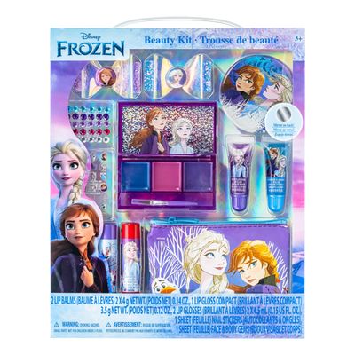 Disney Frozen - Townley Girl Super Sparkly Cosmetic Beauty Makeup Set For Girls with Clips, Lip Gloss, Nail Stickers, Lip Balm, Nail Gems and Mirror For Parties, Sleepovers &amp; Makeovers