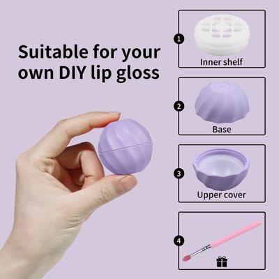 LONGWAY 0.24Oz (7ml) Empty Lip Balm Sphere Containers | Screw Cap Lipstick TubesChapstick TubesChapstick Holder for Lip Gloss &amp; BPA FREE (Pack of 10 (Light Purple)