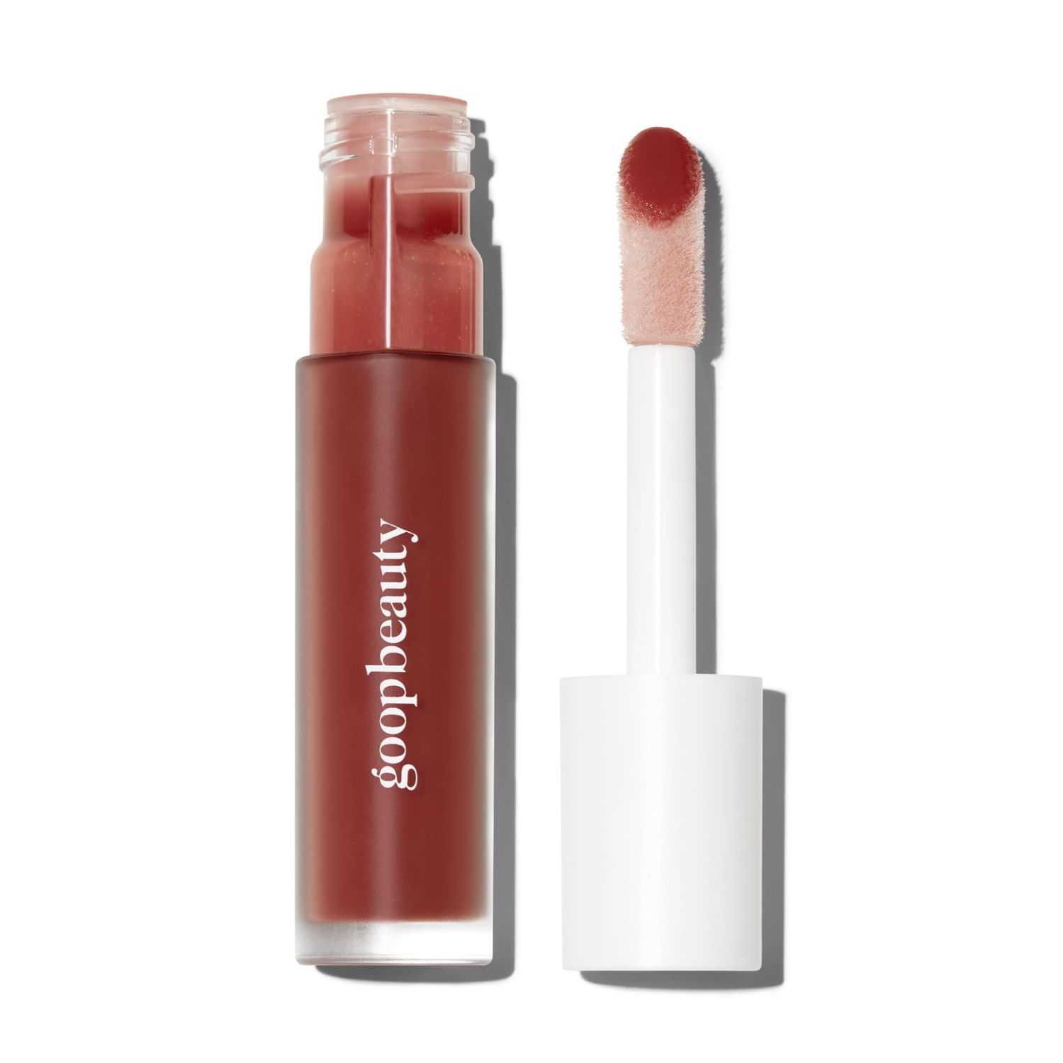 goop Beauty Hydra-Barrier Gel Gloss | Hydrating Lip Gloss to Moisturize &amp; Plump Lips | Hyaluronic Acid &amp; Vitamin E | Spice - Sheer Cocoa | 0.13 oz