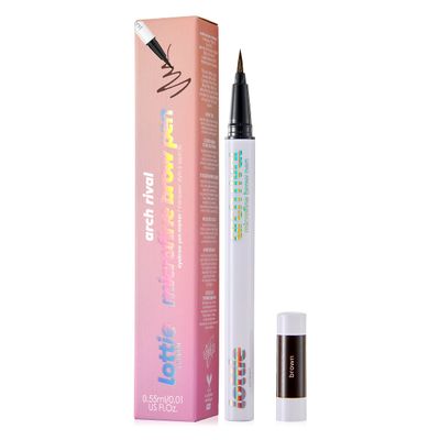 Lottie London Arch Rival- Microfine Brow Pen in Brown, Ultra-fine Eyebrow pen that creates realistic hair-like strokes to fill, define and enhance brows
