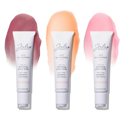 Julep 247 Lip Treatment Hydrating Glossy Balm Trio - Barely There, Gotta Glow, Pink and Polished - Holiday 2024 Gift Set for Moisturized, Glossy Lips - Vegan &amp; Cruelty-Free