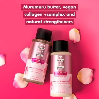 Love Beauty and Planet Shampoo &amp; Conditioner Murumuru Butter &amp; Rose 2 Count for Color-Treated Hair Shampoo and Conditioner Silicone Free, Paraben Free and Vegan 13.5 oz