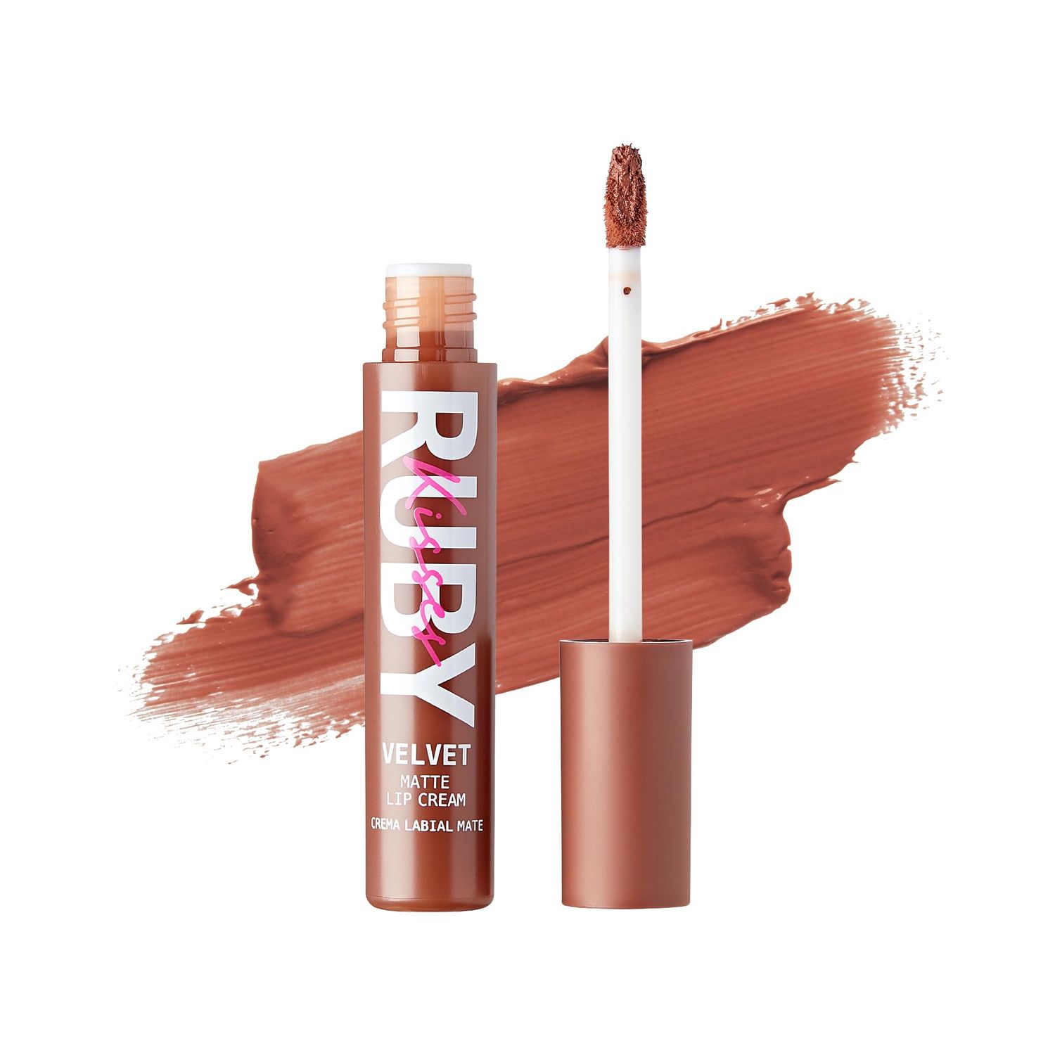 Ruby Kisses Velvet Lip Gloss, Matte Finish Lipstick, Rich Color, Long Lasting Lip Stain, Light Weight, Nourishing Hydration, High Pigment Lip Tint (WARM KISS)