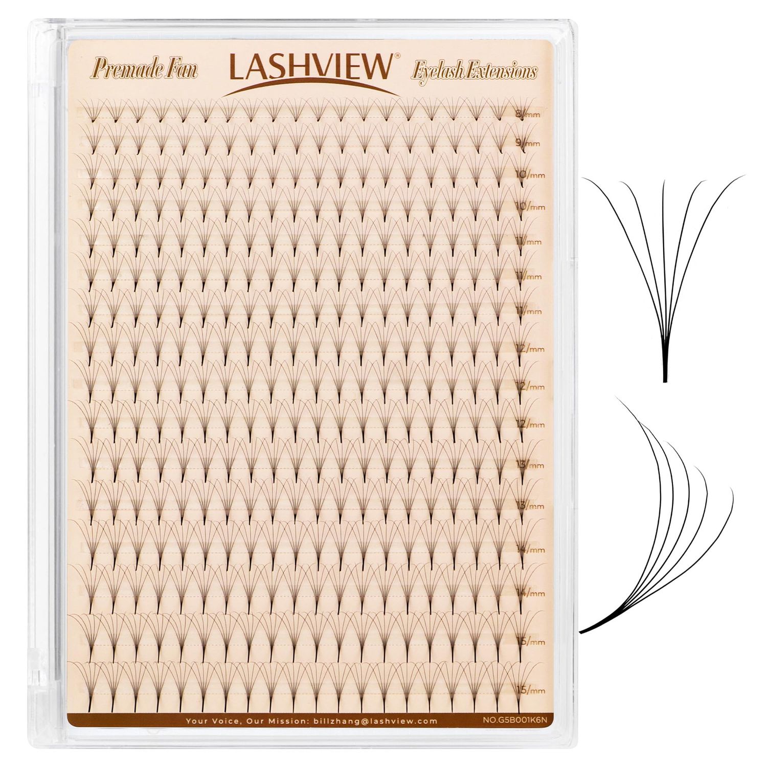 LASHVIEW Premade Lash 320 Fans, 5D D Curl Thickness 0.07 Premade Fans Eyelash Extensions 8-15 mm Mixed Length Promades Eyelash Fans Professional Pre Made Lash Fans (320 Fans 5D-0.07-D 8-15mm)