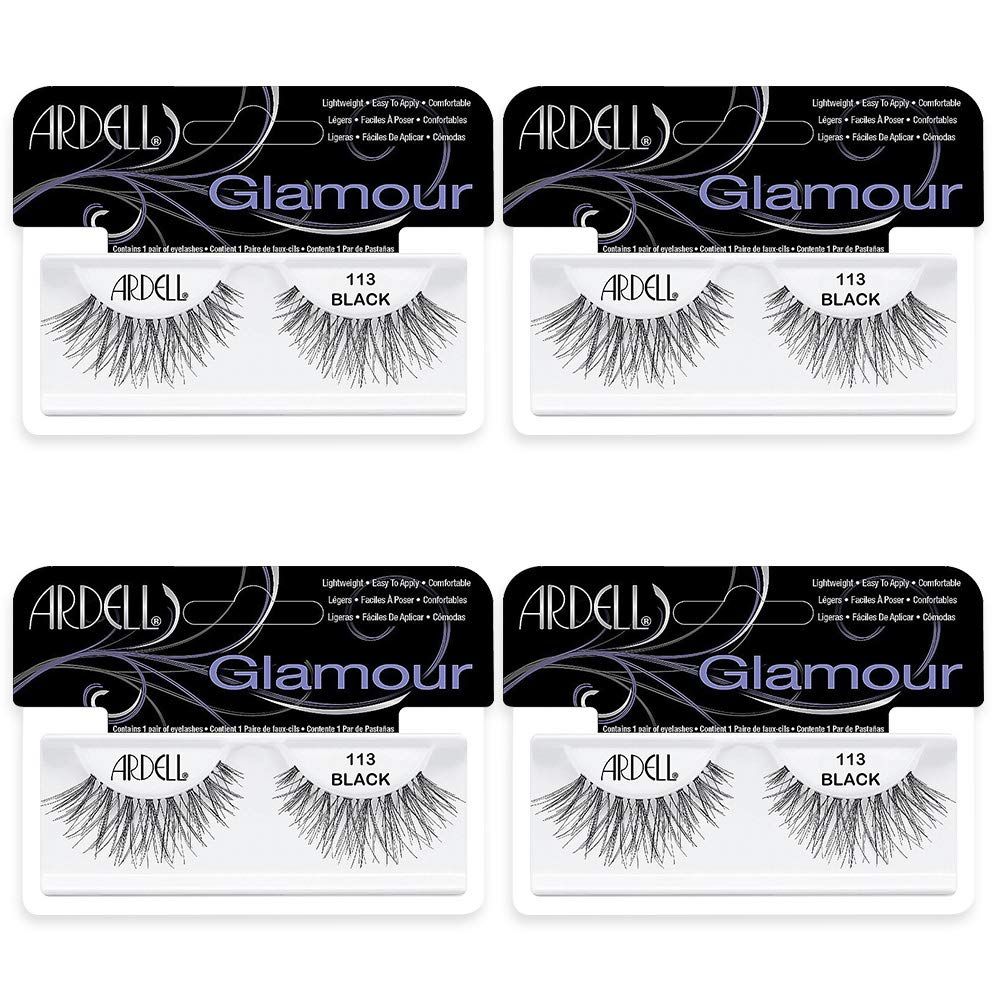 Ardell False Eyelashes Glamour Strip Lashes 113 Black 4 Pack