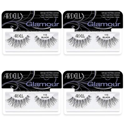 Ardell False Eyelashes Glamour Strip Lashes 113 Black 4 Pack