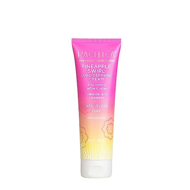 Pacifica Beauty Pineapple Swirl Curl Defining Cream, 100% Vegan &amp; Cruelty Free, 4 Fl Oz