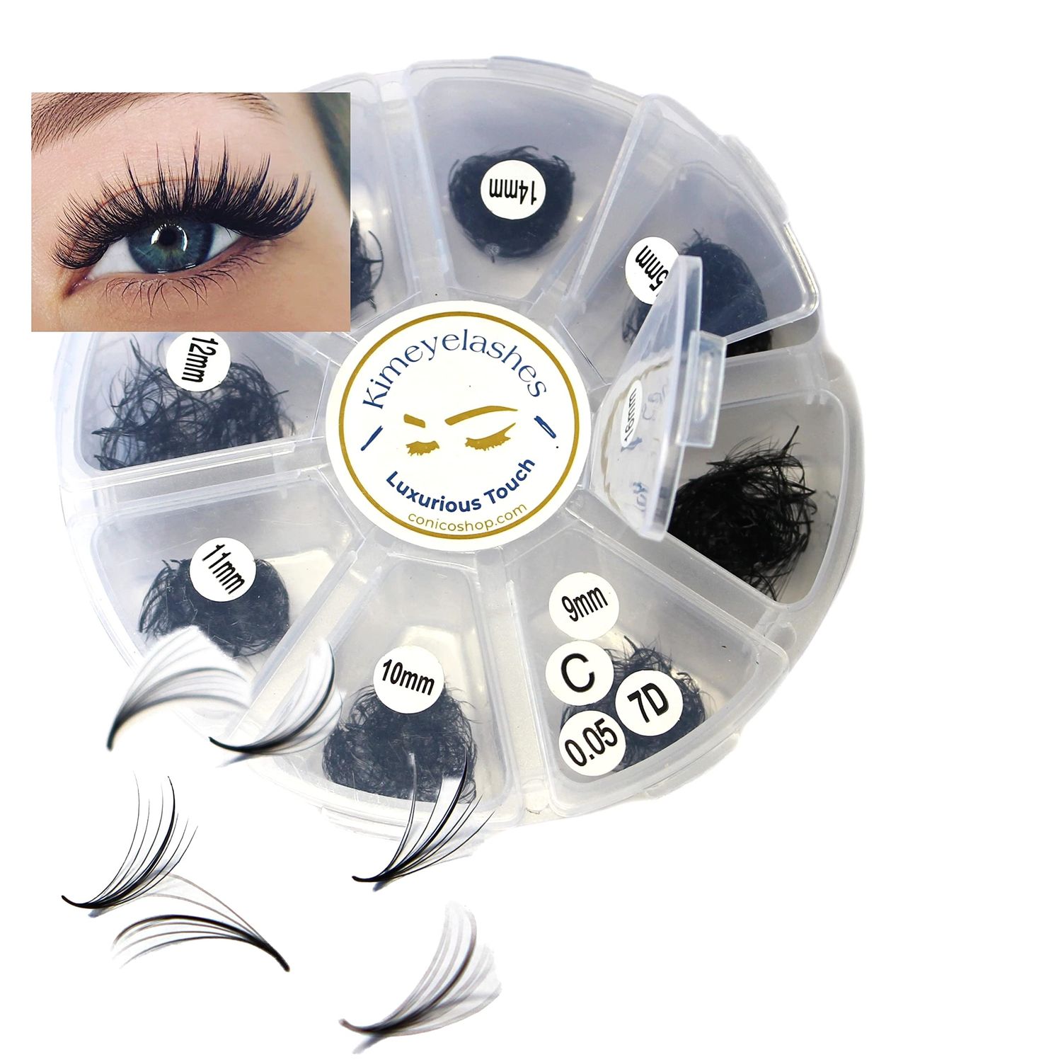 1000 Premade volume fans Mixed lengths 9-16mm loose Fans C, D Curl. Handmade eyelash extensions supplies Russian volume lash promade fan 4D 5D 6D 7D 8D 9D 10D (Curl D, 7D - 0.05 - Wispy)