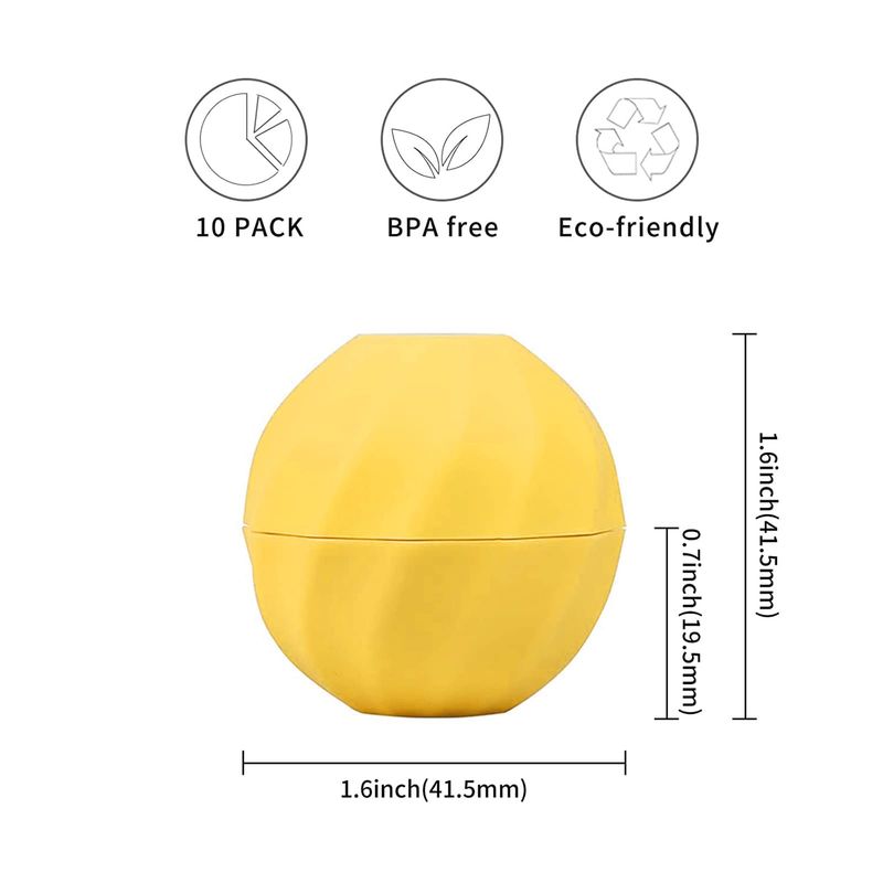 LONGWAY 0.24Oz (7ml) Empty Lip Balm Sphere Containers | Screw Cap Lipstick TubesChapstick TubesChapstick Holder for Lip Gloss &amp; BPA FREE (Pack of 10 (Yellow)
