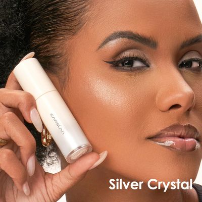 CARSLAN 3D Liquid Highlighter Makeup, Shimmer, Glowing Contour Stick Makeup, Smooth & Lightweigh Face Illuminator Makeup, Moisturizing, Blendable Cream Highlighter Dewy Makeup, 01 Silver Crystal