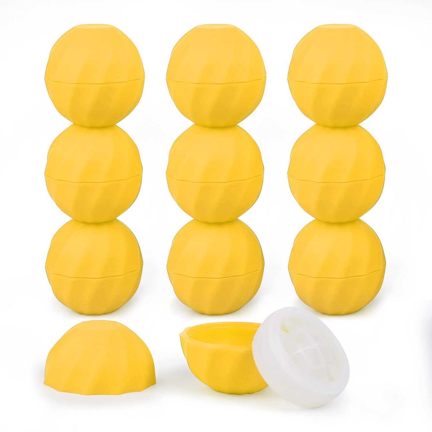 LONGWAY 0.24Oz (7ml) Empty Lip Balm Sphere Containers | Screw Cap Lipstick TubesChapstick TubesChapstick Holder for Lip Gloss &amp; BPA FREE (Pack of 10 (Yellow)