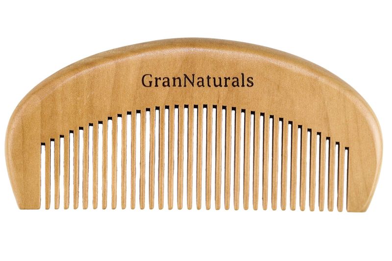 GranNaturals Wooden Comb for Detangling &amp; Styling Wet or Dry Curly, Thin, Thick, Wavy, or Straight Hair - Small Pocket Sized Fine Tooth Natural Wood Comb for Women - Birthing &amp; Labor Comb