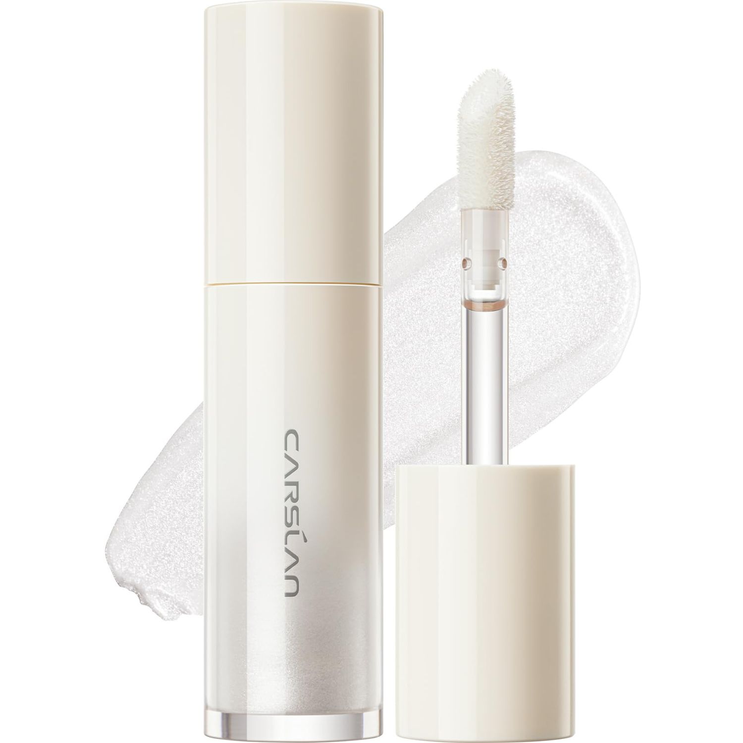 CARSLAN 3D Liquid Highlighter Makeup, Shimmer, Glowing Contour Stick Makeup, Smooth &amp; Lightweigh Face Illuminator Makeup, Moisturizing, Blendable Cream Highlighter Dewy Makeup, 01 Silver Crystal