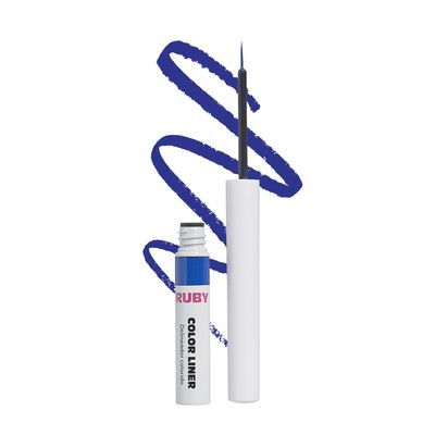Ruby Kisses Color Liquid Eyeliner Water Resistant Long Lasting Eyeliner 3 ml (0.10 fl.oz.) (Blue)