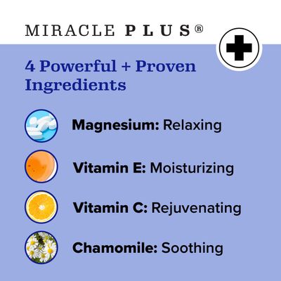 Miracle Plus Magnesium Cream For Leg Relief | Magnesium Lotion Calming Leg Cream Herbal Moisturizer Topical Body Butter Soothes  Calms Sensations, Itching, &amp; Shaking, 8 Oz