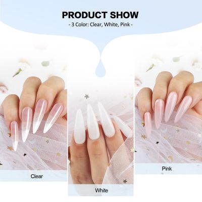Morovan Acrylic Nail Kit Clear Pink White Acrylic Powder and Professional Liquid set for Acrylic Nails Extension for Beginner DIY at Home with Acrylic Nail Brush